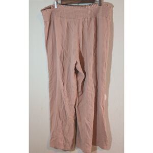 Wonderly Women’s Gauze Wide-Leg Pants XXL Mauve Pink Smocked Waist Boho Casual